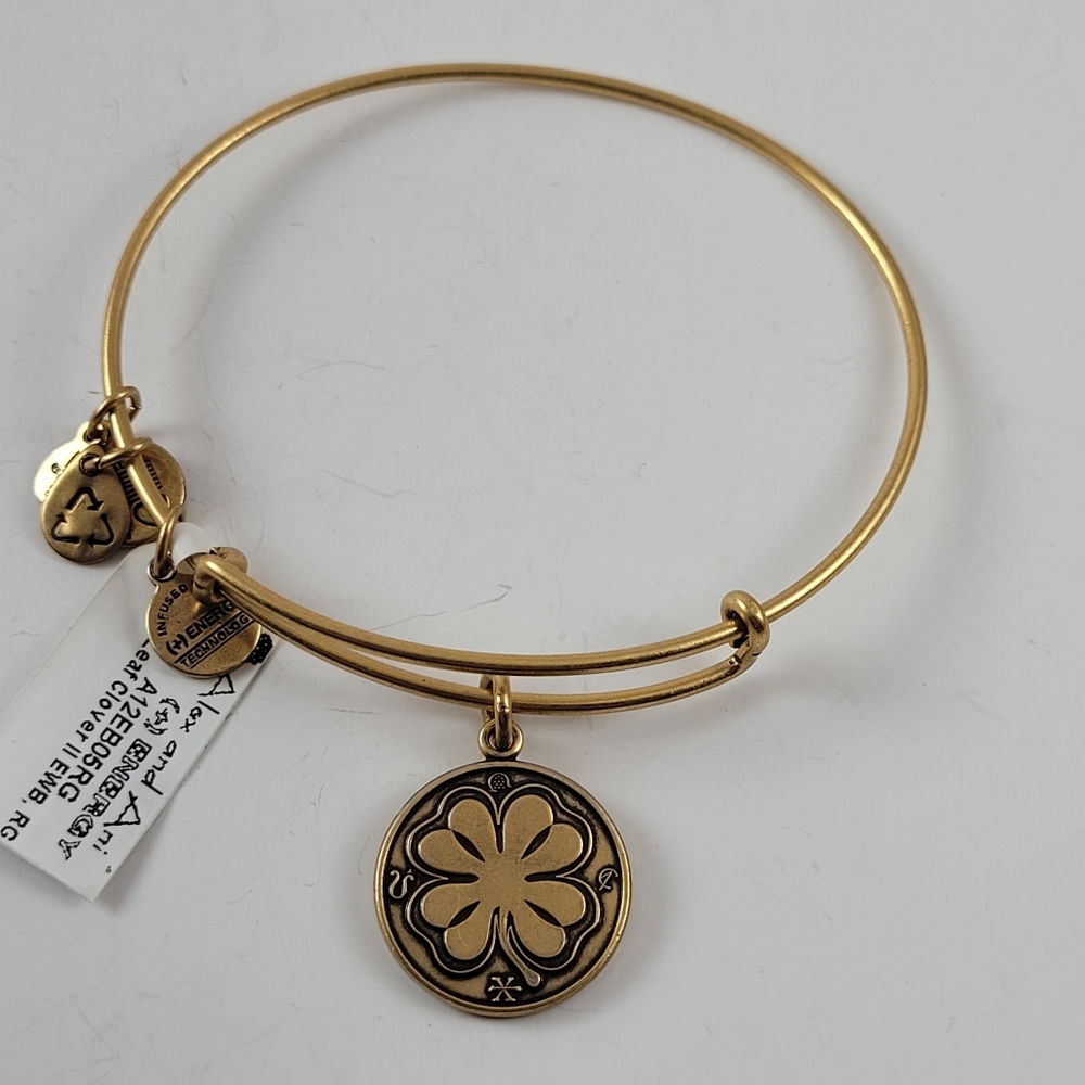 Alex and Ani Four Clover Charm Bangle Bracelet - Picture 5 of 5